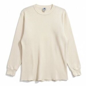 NWOT Vtg Saugatuck Waffle Knit Thermal Shirt Mens XL White Cotton USA 90s